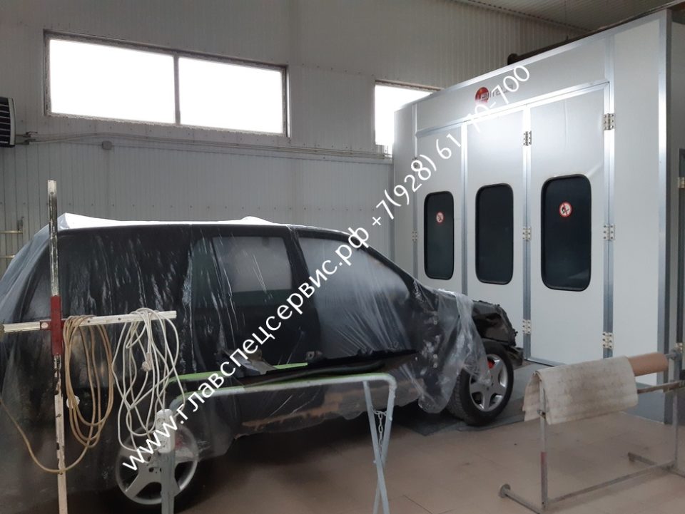 Покраска кабины и отдельных элементов кузова и кабины покрасочной в камере, после рихтовочных работ с восстановлением геометрии кузова, и вытяжки рамы на стапеле.